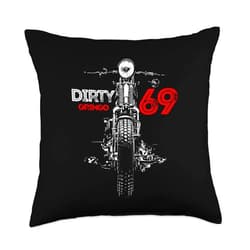 The Dirty Virgil Knowles Designs Motorcycle The Dirty Gringo 1969 Retro Rockabilly Springer Throw Pillow