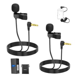 NEEWER Mini Lavalier Microphone (2 Pack), 6.6ft/2m Clip On Wired Condenser Lapel Mic with 3.5mm TRS Plug, Compatible with DJI Mic 2, Rode Wireless Go II, NEEWER CM28 CM31 Camera, LM5