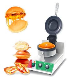 XXUNYNUIN Commercial UFO Burger Waffle Maker,Ice Cream Filling Burger Machine with 0-5 Time & 122-572 F° Temp Control Hamburger Waffle Maker Non-Stick Gelato Panini Press for Kitchen or Restaurant