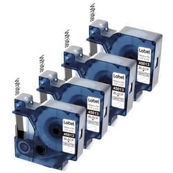 Label KINGDOM a45013 Compatible with DYMO D1 Label Tape S0720530 Replace for Dymo Label Maker Refills d1 45013, 1/2 in x 23 Ft Black on White for DYMO LabelManager 160 210D 260P 280 360D 450D, 4-Pack