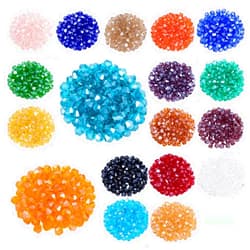 LONGWIN Lot 1800pcs Glass Bicone Beads - LONGWIN Wholesale 4mm Bicone Shaped Crystal Faceted Beads Jewelry Making Supply for DIY Beading Projects, Bracelets, Necklaces, Earrings & Other Jewelries (Color 2)