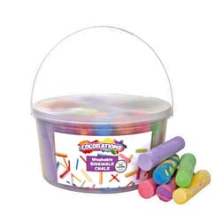 Colorations Sidewalk Chalk – 50pc 4” x 1” Washable, Bright Colored Chalk Set – Fun Kid Art Colors & Patterns – Draw on Classroom Chalkboard or Outdoor Playground – Jumbo Bulk