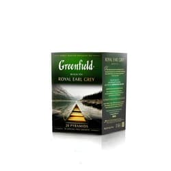 Greenfield Royal Earl Grey Pyramid Collection 20 Pyramids In Special Foil Sachets Black Tea Finely Selected Speciality Tea