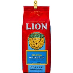 Lion Coffee, Hazelnut Flavor, Light Roast, Ground, 10 Ounce Bag