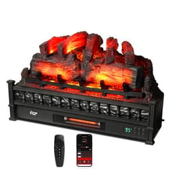 TURBRO Eternal Flame 30 in. WiFi Infrared Quartz Electric Fireplace Log Heater with Sound Crackling, Realistic Pinewood Logs, Adjustable Flame Colors, Remote Control, Thermostat, Timer, EF30-PB, 1500W