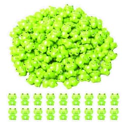 FXMHEHBB 100 Pack Mini Green Plastic Frogs, Small Frog Figurine Tiny Frogs to Hide Fairy Garden Miniature Dollhouse Home Decor Frog Decorations for Party