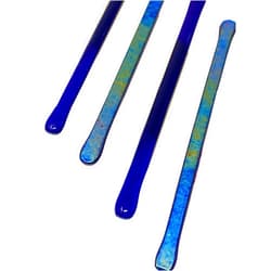 StudioTica Midnight Fire (Frosted Fire Collection) - 7.25 inch handmade glass stirrer - Set of 4 sticks - Perfect for cocktail and coffee mugs. Includes gift box