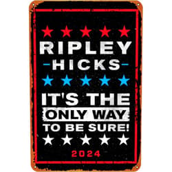 KIVYYB Ripley Hicks 2024 Retro Poster Tin Sign Cafe bar Home Wall Art Decoration Retro Metal Tin Sign 8x12 inch