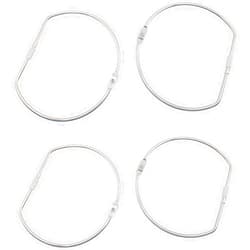 HAJXZH 4 Pcs Binding Book Rings 4 Inch D-Shaped Key Storage Ring Silver Tape Storage Rings for DIY Decoration and Paper Organization