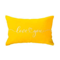 ULOVE LOVE YOURSELF Love Lumbar Throw Pillow Covers - Couples Gift for Anniversary/Wedding/Engagement, Valentine's Day Quote Pillow Cases, 12 x 20 Inch for Sofa/Bed/Couch (Yellow)