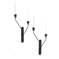 Vesalen Veslen Metal Wall Candle Sconces Holder Set of 2 Wall Mount Candle Holders Modern Wall Decoration for Hallway/Bedroom/Fireplace/Wedding/Christmas/Halloween 16