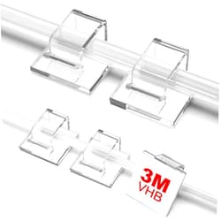 TidyHelper 100 PCS Outdoor Light Clips Clear (Small & Large), Adhesive Cable Clips for Wall Wire Holder Cable Management Cord Organizer, Christmas Light Hooks for LED String Lights, Car Dash Cam, Extension Cord