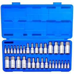 NEIKO 10288A Allen Hex Bit Socket Set, 32 Piece SAE and Metric Allen Socket Set, Allen Head Hex Key Socket Set Made with S2 Steel