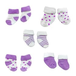 Xunwa 5 Pairs of Baby Doll Socks for 20-22 Inch Newborn Reborn Dolls Girl