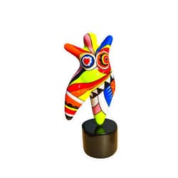 Laure TERRIER Statue of a Woman Nana Dancer, in Multicolored Resin. Height 10'2 inches with The Base