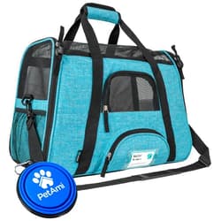 PetAmi Airline Approved Pet Carrier for Cat, Soft Sided Dog Carrier for Small Dog, Cat Travel Supplies Accessories Indoor Cat, Ventilated Pet Carrying Bag Medium Large Kitten Puppy, Large Heather Blue