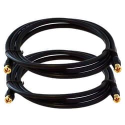 IMBAPrice iMBPrice 6 Feet RG6 Coaxial Patch Cable, 2-Pack with F-Type Screw-on Gold Plated Connectors for Internet, Broadband and Digital TV Aerial, Satellite Cable Extension, Black