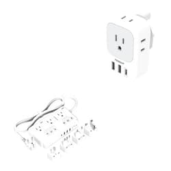TESSAN US to UK Plug Adapter, TESSAN Type G Travel Converter with 3 USB Charger(1 USB C Port), 220V to 110V Voltage Converter, 2000W Step Down Transformer Universal Adapter, for Europe UK EU AUS Spain Italy