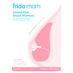 FridaBaby Frida Mom Instant Heat Reusable Breast Warmers - Reusable Click-to-Heat Relief in an Instant for Nursing + Pumping Moms - 2 Sets - 2 Small + 2 Large Heat Packs