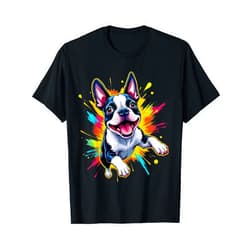 Boston Terrier Lovers Designs Boston Terrier Lovers Jumping Design Funny Boston Terrier T-Shirt