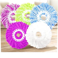 YWSHF 5 Replacement Mop Micro Head Refill for 360° Spin Magic Mop-Microfiber Replacement Mop Head-Round Shape Standard Size