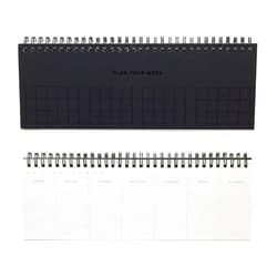 IPPINKA Weekly Calendar Planner with Softcover, Undated Desk Weekly Daily Calendar Planner, Scheduler Memo Pad, Appointment Notebook, Includes 78 Pages - Midnight Black