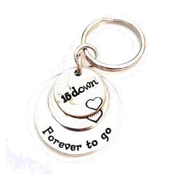 Tucker's Trinkets And Treasures 15 Down and Forever To Go, 15th Anniversary Year Coins Key Chain, 15th Wedding Anniversary, Personalized Options