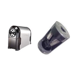 Bostitch Office SuperPro Glow Extra Heavy Duty Commercial Classroom Electric Pencil Sharpener with Replaceable Cutter Cartridge System, 6-Hole, Silver/Black & Bostitch Replacement Cutter for EPS14HC
