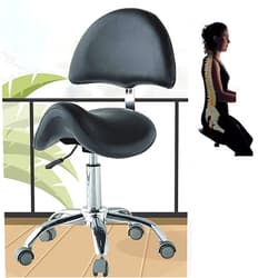 TUJOBA Saddle Chair Dental Hygienist Saddle Chair with Back Support, Adjustable Height Rolling Ergonomic Swivel Chair, Office Chair for Kitchen/Shop/Hospital