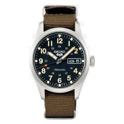 SEIKO 5 Sport SRPJ85 Olive Green Nylon Automatic Watch, Black