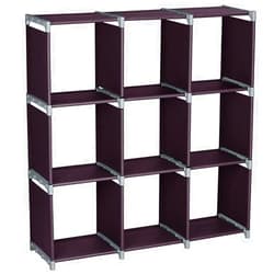 Goobest Storage Shelves 9-Cube Closet Organizers and Storage DIY Bookshelf Shoe Rack Cabinets Bookcase for Bedroom Living Room Office(Dark Brown)