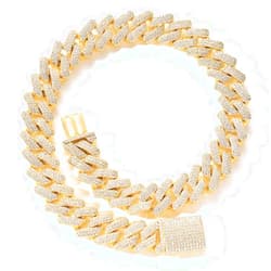 DXZNBEST 20mm Hip Hop Mens Iced Out Cuban Link Chain Necklace 14k Gold/White Gold Plated Miami Bling Chain Lab Diamond Luxury Choker Chain Necklaces Jewelry Gift for Men Women Christmas