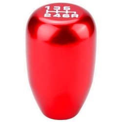Qiilu Universal Car Shifter Knob, 6 Speed Manual Gear Shift Lever Stick Head, Red