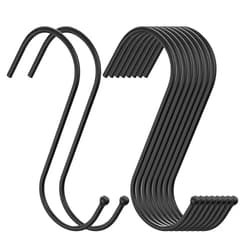 RELBRO S Hooks, 30 Pcs 3.7 Inch Small Metal S Hooks Closet S Shaped Hooks Heavy Duty S Hanging Hooks for Pots Pans Mugs Pants Purses Crafts Plants - Black