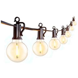 Brightown Outdoor String Lights 25 Feet G40 Globe LED Patio Lights with 13 Edison Plastic Bulbs(1 Spare), Waterproof Connectable Hanging Lights for Backyard Porch Balcony Party Decor, E12 Socket Base, Black