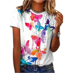 Beopjesk Womens Summer Giraffe Printed T-Shirt Funny Cute Animal Graphic Tees Tops