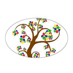 CafePress Puzzled Tree of Life Sticker Oval Car Bumper Sticker(10-Pack)