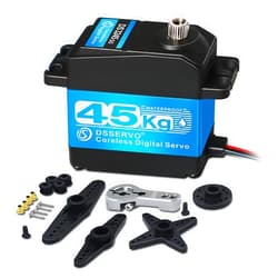 ANNIMOS 45KG High Torque Servo 8.4V Coreless RC Steering Servo Motors Stainless Steel Gear Low Profile Waterproof for 1/8 1/10 1/12 Scale Cars DIY Robotic - 180 Degree