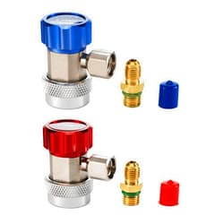 Orion Motor Tech R134a Quick Coupler Adapters, R134a Manifold Gauge Adapters and Hose Fittings HP and LP Connectors for R134a Car AC System, 1/4