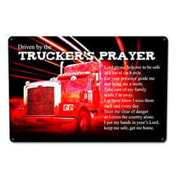 Kexle Metal Tin Signs Wall Decor Truckers Prayer Indoor Bar Poster Coffee Pub Home Shop Beer Man Cave 12 x 8 Inch