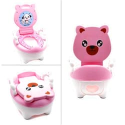 XKH- Pink Bear Baby Kids Portable Potty Training Seat Toddler Lovely Toilet Seat Stool Chair [P/N: ET-BABY003-PINK] Bear Seat Pink