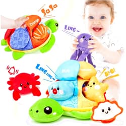 hahaland Baby Toys for Babies 6-12 Months - Baby Toys Stuffed Animals Soft Crinkle Sensory Toys for 0-6 6-12 Months Old Toddlers 1 Year Old Boy Birthday Gift for Baby Boys Girs Toy