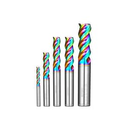 WEXWE Tools DLC Carbide Square End Mill, Diamond-Like Coating, End Mill for Aluminum, High Silicon Aluminum, Composite Materials,3 Flute,Flat Machining Set (1/8