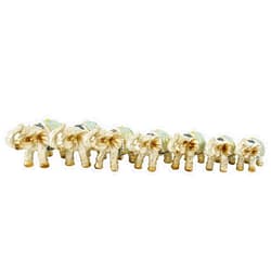usamjtable Set of 7 Lovely Lucky Elephants Statues Feng Shui Figurine Home Decor Housewarming Birthday Display Stands (Silver)