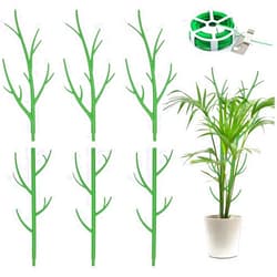 Orgrimmar 6 Pack Monstera Plant Support Stakes Adjustable Length with Green Ties for Indoor Outdoor Climbing Plants