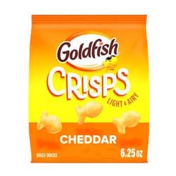 Goldfish Crisps Cheddar Cheese Baked Chip Cracker Snack, 6.25 Oz Bag