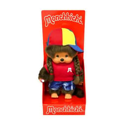 Sekiguchi Monchhichi 205240 Original Girl with City Girl Costume and Base Cap, Approx. 20 cm Plush Brown
