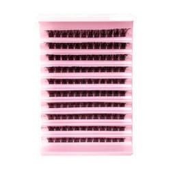 MUOBOFU False Eyelashes,Lash Extension Kit,Lash Clusters, 8-16mm, Includes 120 Clusters, Reusable Strip Lashes, Easy to Apply at Home