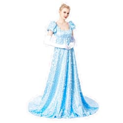 MyheroCos Daphne Dress Regency Dress Women's Blue Lace Dress