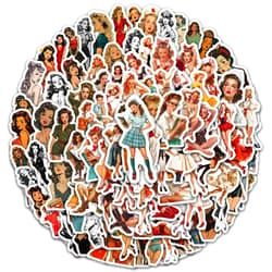 LPAIWXY 100 PCS Vintage Women Stickers for Water Bottles Vinyl Retro Girl Stickers Waterproof Career Woman Stickers Sexy Pinup Girl Decals for Laptop Guitar Phone
